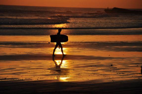 Magnífico pôr-do-sol na Playa Hermosa, em San Juan del Sur, na Nicarágua